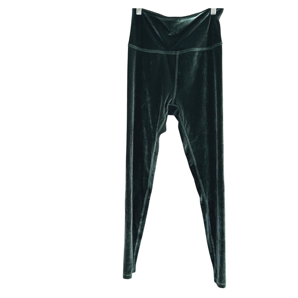 Beyond Yoga High Waisted Velvet Leggings Emerald Green Women's Size M active